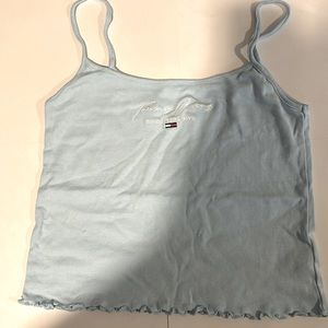 light blue tank top